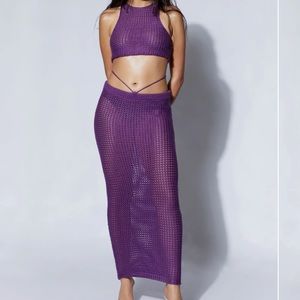 MESHKI RAQUEL CROCHET SET XS